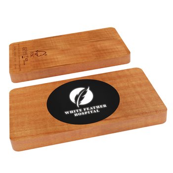 Eco Bamboo Power Bank 10,000 mAh - Laser-Engraved Personalization Available from Positive Promotions