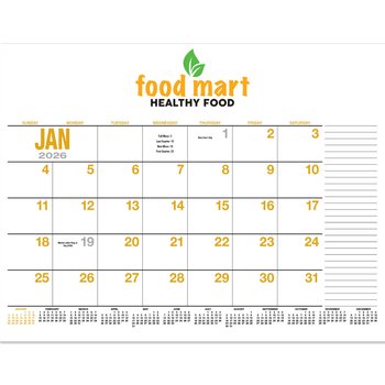 13-Month Desk Pad Calendar - Full-Color Personalization Available from Positive Promotions