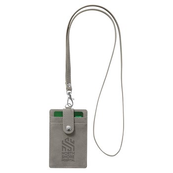 Faux Leather RFID Card & Badge Holder - Debossed Personalization Available from Positive Promotions