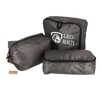 Recycled 3-Piece Packing Cube Set - One-Color Personalization Available from Positive Promotions