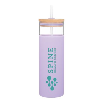 Totem Glass Tumbler 25 oz. With Bamboo Lid - One-Color Personalization Available from Positive Promotions