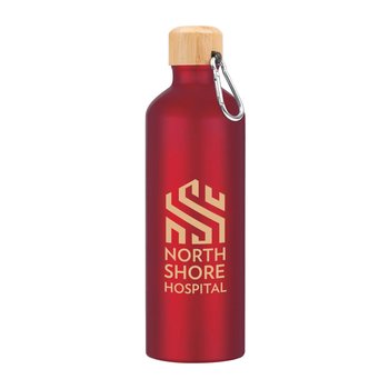 Bike Bottle 25-Oz. with Bamboo Lid & Carabiner - Personalization Available from Positive Promotions