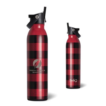 Swig Life Buffalo Plaid Stainless-Steel Water Bottle 20-Oz. - Laser-Engraved Personalization Available from Positive Promotions