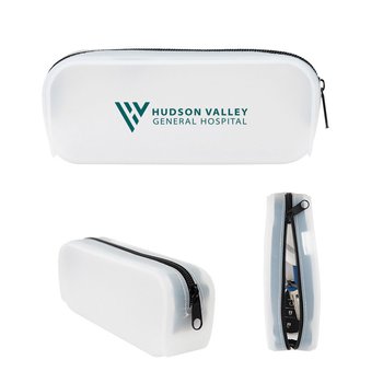 Frosted Silicone Pouch with Zipper - Personalization Available from Positive Promotions