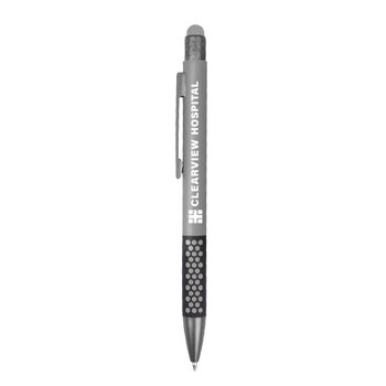 Recycled Dot Grip Stylus Pen - One-Color Personalization Available from Positive Promotions
