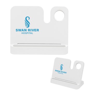 Qi Wireless 3-in-1 Folding Charging Station - One-Color Personalization Available from Positive Promotions