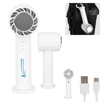 Portable Refrigeration Fan With Clip - One-Color Personalization Available from Positive Promotions