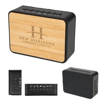 Sweet Dreams Bamboo White Noise Sound Machine & Speaker - Laser-Engraved Personalization Available from Positive Promotions