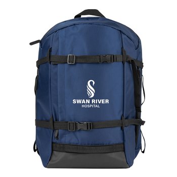 River Traveling Backpack - One-Color Personalization Available from Positive Promotions
