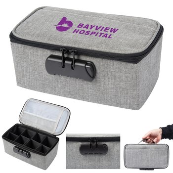 Smell-Proof Stash Bag With Combination Lock - One-Color Personalization Available from Positive Promotions