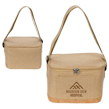 rPET & Cork Insulated Cooler Bag - One-Color Personalization Available from Positive Promotions