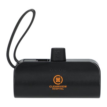 Power Bank With Multi Tips & Cable 5,000 mAh 18.5 Wh - One-Color Personalization Available from Positive Promotions