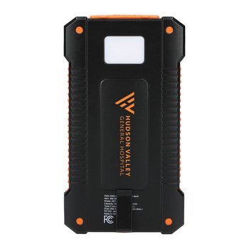 Flashlight Solar Power Bank 5,000 mAh 18.5 Wh - One-Color Personalization Available from Positive Promotions