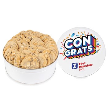Double Chip Cookies - Tin of 36 - Full-Color Personalization Available from Positive Promotions