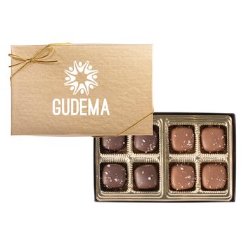 Sea Salt Caramel Gift Box - Box of 8 - One-Color Personalization Available from Positive Promotions