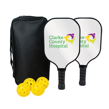 Fiberglass Pickleball Paddles & Balls Set - Full-Color Personalization Available from Positive Promotions