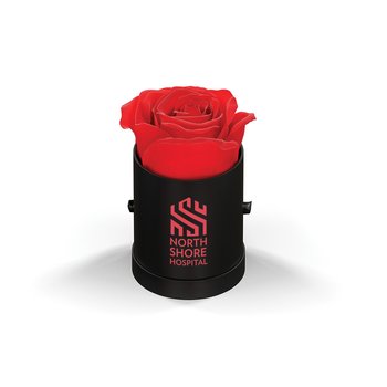 Classique by VeF 1 Le Mini Eternity® Rose in Round Box - One-Color Personalization Available from Positive Promotions