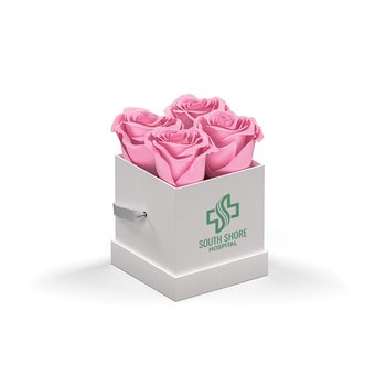 Classique by VeF 4 Le Mini Eternity® Roses in Square Box - One-Color Personalization Available from Positive Promotions