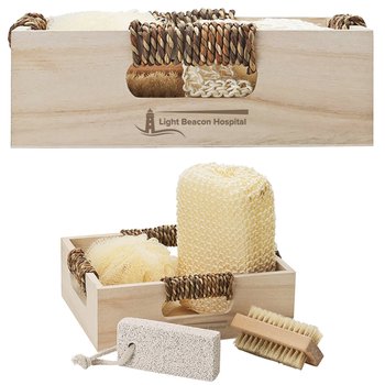 4-Piece Wood Spa Kit - Laser-Engraved Personalization Available from Positive Promotions