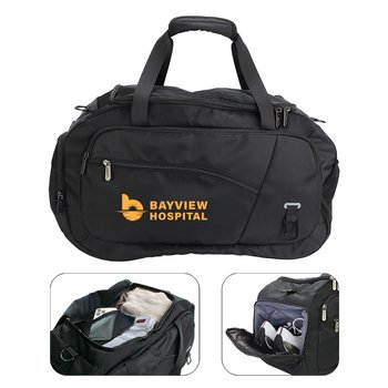 Performance Water-Repellent Weekender Duffel Bag - One-Color Personalization Available from Positive Promotions