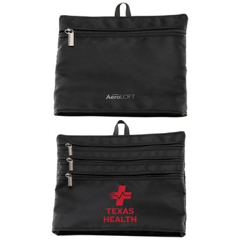 Travel Water-Repellent 4-Pocket Zip Organizer Bag - One-Color Personalization Available from Positive Promotions