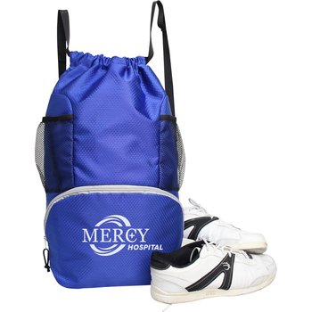 Recycled rPET Sports Drawstring Cinch Backpack - One-Color Personalization Available from Positive Promotions