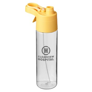 2-in-1 Sip & Misting Spray Water Bottle 20 oz. - One-Color Personalization Available from Positive Promotions