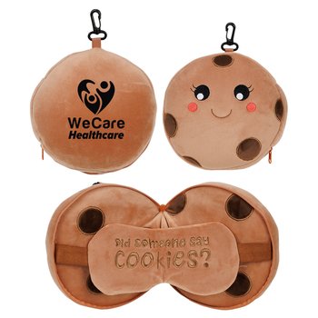 Comfort Pals 2-in-1 Cookie Pillow & Sleep Mask - One-Color Personalization Available from Positive Promotions