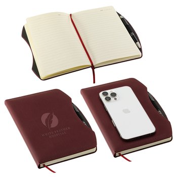 Edge Hardcover Journal With Pen - Debossed Personalization Available from Positive Promotions