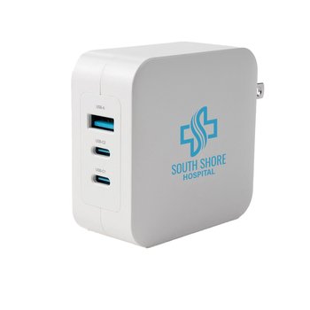 GaN Laptop Charging Wall Adapter 100W - One-Color Personalization Available from Positive Promotions