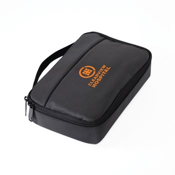 Tech Organizer Case With Compartments - One-Color Personalization Available from Positive Promotions
