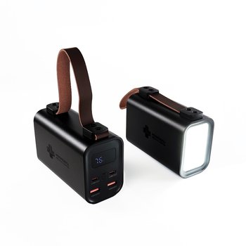 Heavy-Duty Spotlight Laptop/Tablet Power Bank 27,000 mAh 130W - Laser-Engraved Personalization Available from Positive Promotions