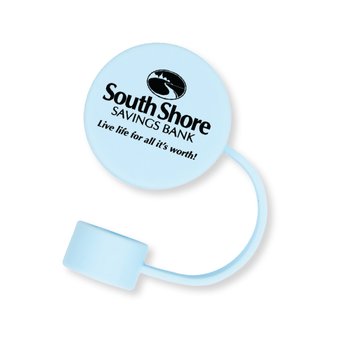 Silicone Circle Straw Topper - One-Color Personalization Available from Positive Promotions