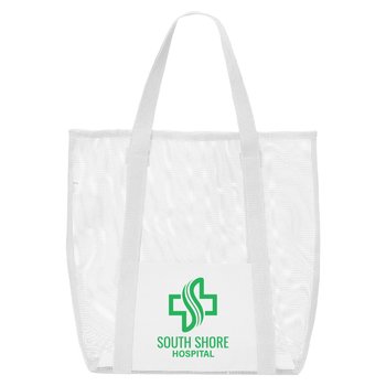 Recycled Mesh Beach Tote - One-Color Personalization Available from Positive Promotions