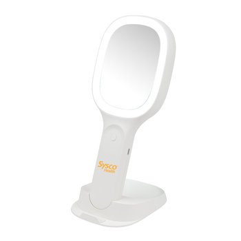 Double-Sided Light-Up Mirror & Wireless Qi Charger - One-Color Personalization Available from Positive Promotions