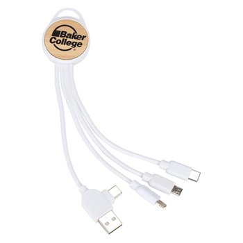 Recycled Plastic & Bamboo 3-in-1 Charging Cable 6