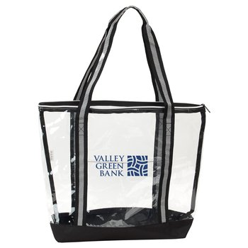 Santa Clara Clear Zippered Tote - One-Color Personalization Available from Positive Promotions