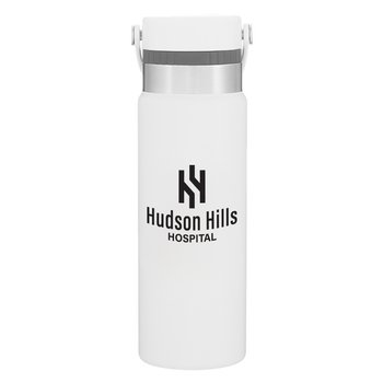 h2go® Realm Stainless-Steel Bottle 25 oz. With Carry Strap - One-Color Personalization Available from Positive Promotions