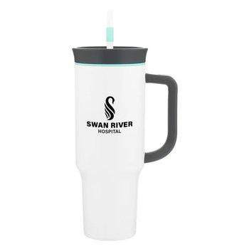 Owala Stainless-Steel Tumbler Mug 40 oz. With Handle - One-Color Personalization Available from Positive Promotions