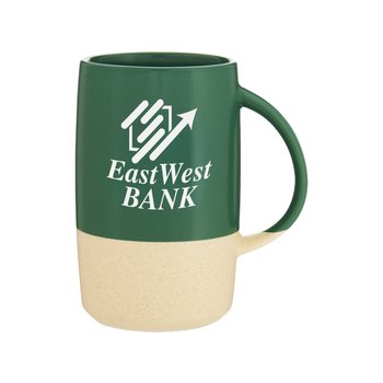 Matte Ceramic Mug 16 oz. With Speckled Base - One-Color Personalization Available from Positive Promotions