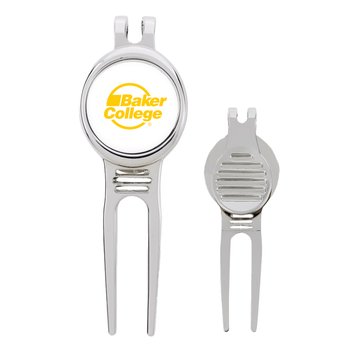 Golfers Metal Divot Tool With Ball Marker - One-Color Personalization Available from Positive Promotions