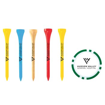 Back Nine Golf Pack With Tees & Chip - One-Color Personalization Available from Positive Promotions