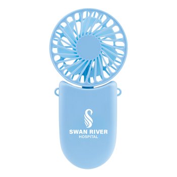 High-Power Adjustable 3-Speed Fan With Lanyard - One-Color Personalization Available from Positive Promotions