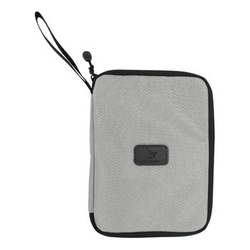 Recycled Slate Tech Organizing Travel Pouch - Debossed Personalization Available from Positive Promotions