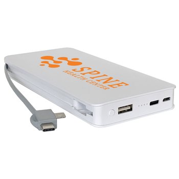 iTwist Qi Wireless Charging 8-in-1 Power Bank 10,000 mAh - One-Color Personalization Available from Positive Promotions