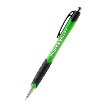 Tahiti Plastic Retractable Ballpoint Pen With Grip - One-Color Personalization Available from Positive Promotions