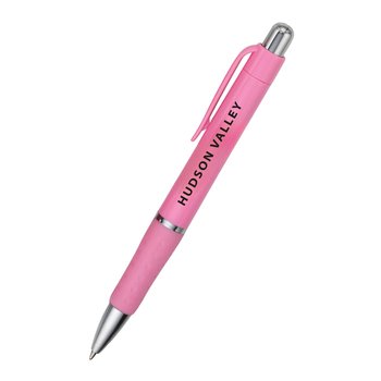Crete Plastic Click Ballpoint Pen With Grip - One-Color Personalization Available from Positive Promotions