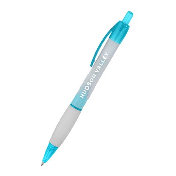 Harbor Frosted Plastic Ballpoint Pen With Grip - One-Color Personalization Available from Positive Promotions