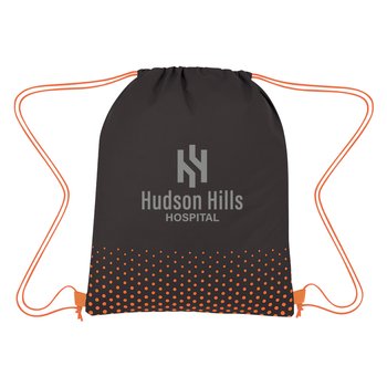 Dotted Water-Resistant Drawstring Backpack - One-Color Personalization Available from Positive Promotions