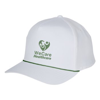 Retro Fit With Rope Adjustable 5-Panel Cap - One-Color Personalization Available from Positive Promotions